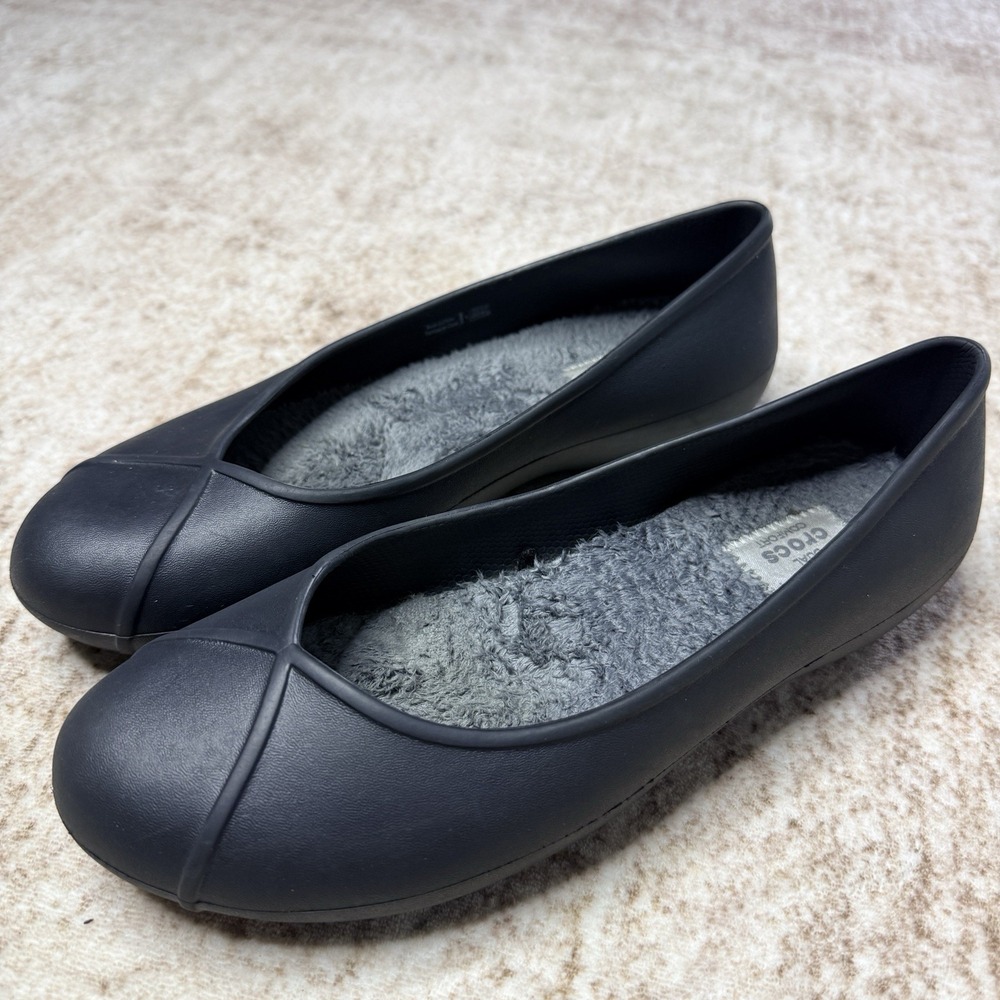 Crocs Olivia II Ballet Flats Women's Size 9 Faux Fur Lined Dual Comfort Shoes - Picture 4 of 11